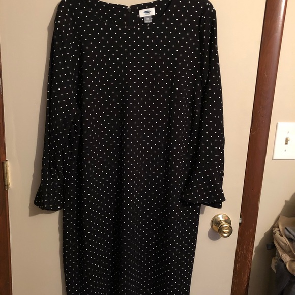 old navy black polka dot dress